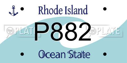 P882 Rhode Island License Plate
