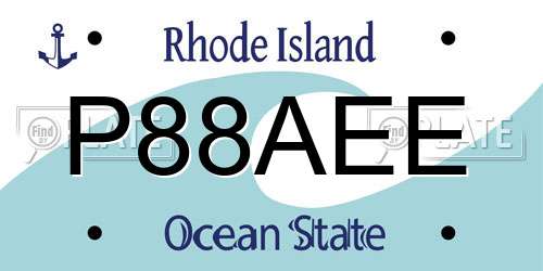 P88AEE Rhode Island License Plate