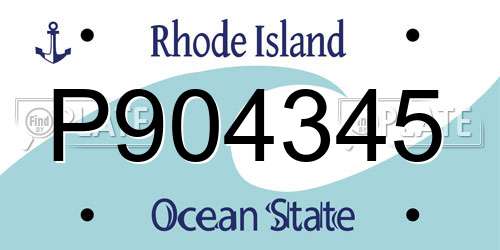 P904345 Rhode Island License Plate