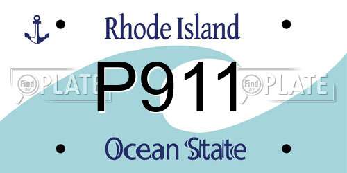 P911 Rhode Island License Plate