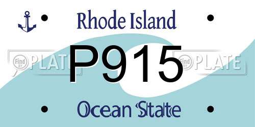 P915 Rhode Island License Plate