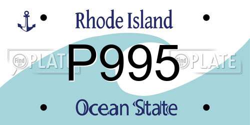 P995 Rhode Island License Plate