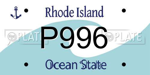 P996 Rhode Island License Plate