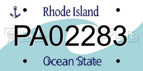 PA02283 Rhode Island License Plate