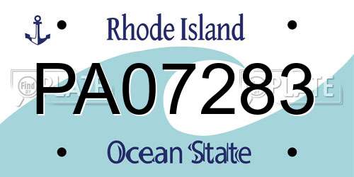 PA07283 Rhode Island License Plate
