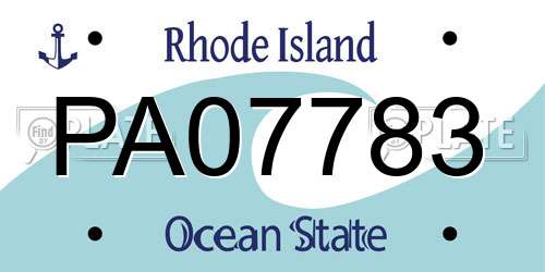 PA07783 Rhode Island License Plate