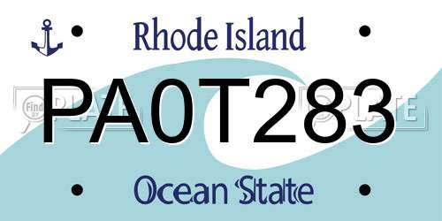 PA0T283 Rhode Island License Plate