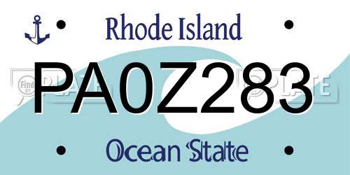 PA0Z283 Rhode Island License Plate