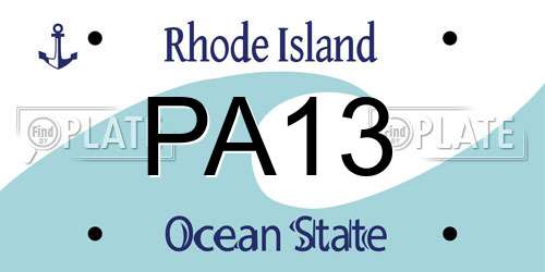 PA13 Rhode Island License Plate