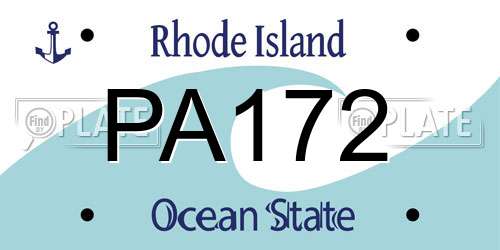 PA172 Rhode Island License Plate