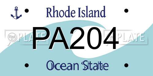 PA204 Rhode Island License Plate