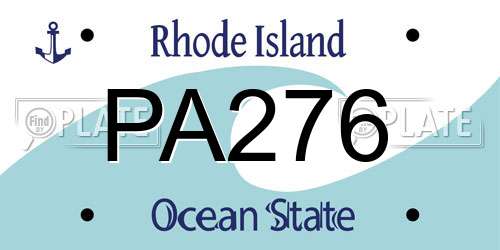 PA276 Rhode Island License Plate