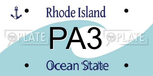 PA3 Rhode Island License Plate