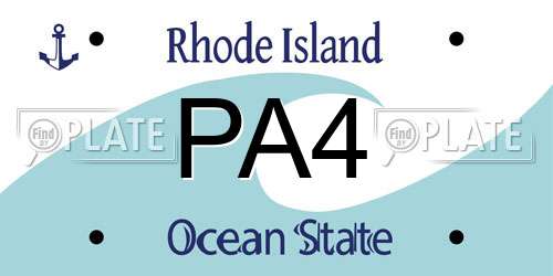 PA4 Rhode Island License Plate