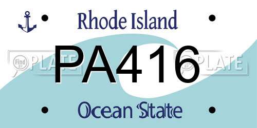 PA416 Rhode Island License Plate