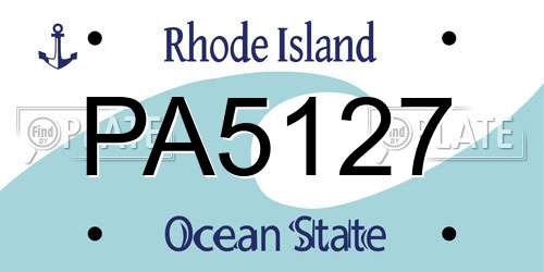 PA5127 Rhode Island License Plate