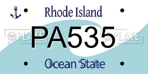 PA535 Rhode Island License Plate