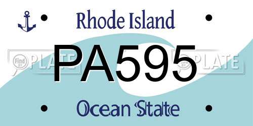 PA595 Rhode Island License Plate