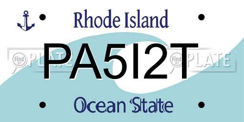 PA5I2T Rhode Island License Plate