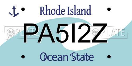 PA5I2Z Rhode Island License Plate