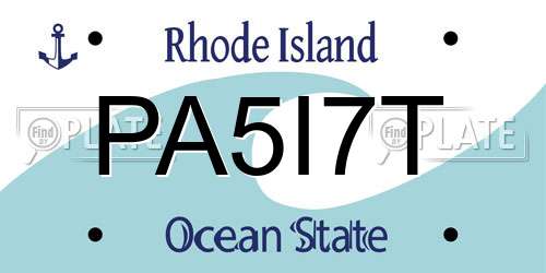 PA5I7T Rhode Island License Plate