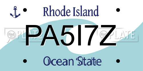 PA5I7Z Rhode Island License Plate