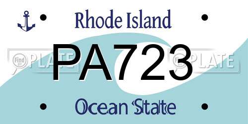 PA723 Rhode Island License Plate