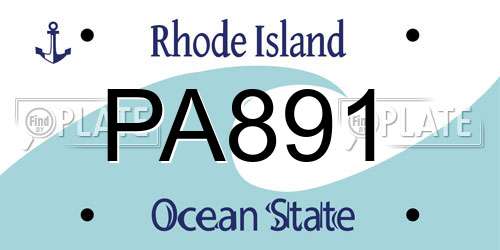 PA891 Rhode Island License Plate