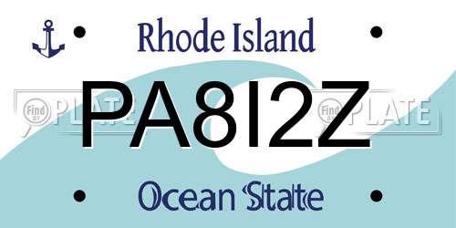 PA8I2Z Rhode Island License Plate
