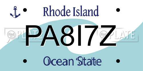 PA8I7Z Rhode Island License Plate