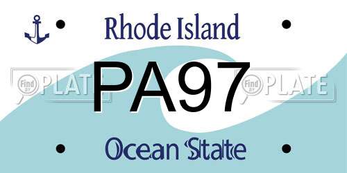 PA97 Rhode Island License Plate