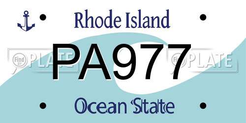 PA977 Rhode Island License Plate