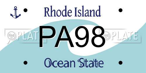 PA98 Rhode Island License Plate