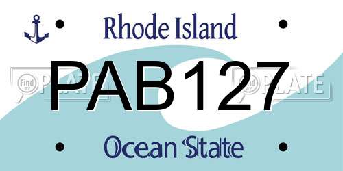 PAB127 Rhode Island License Plate