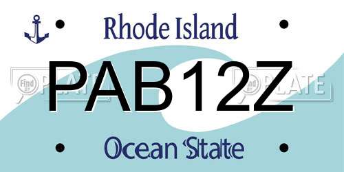 PAB12Z Rhode Island License Plate