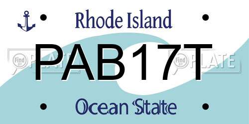 PAB17T Rhode Island License Plate