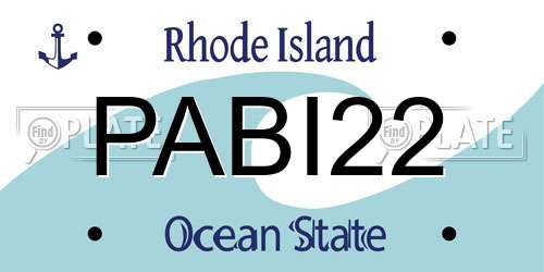 PABI22 Rhode Island License Plate