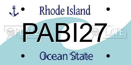 PABI27 Rhode Island License Plate