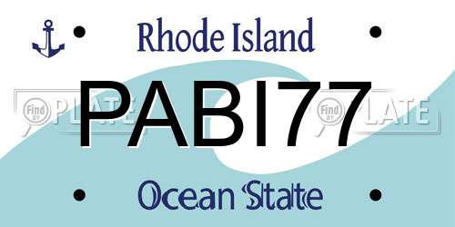 PABI77 Rhode Island License Plate