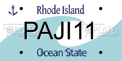 PAJI11 Rhode Island License Plate