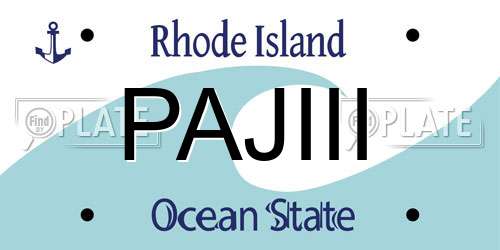 PAJIII Rhode Island License Plate