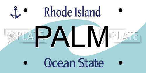PALM Rhode Island License Plate
