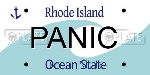 PANIC Rhode Island License Plate