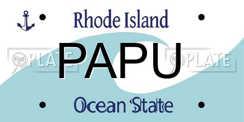 PAPU Rhode Island License Plate