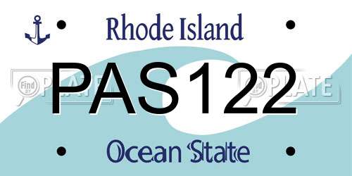PAS122 Rhode Island License Plate