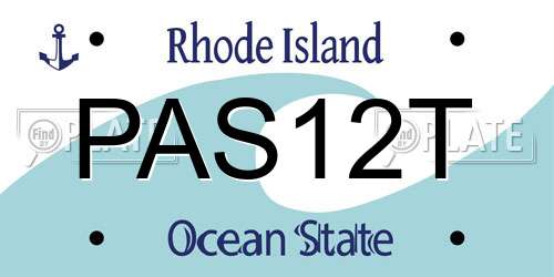PAS12T Rhode Island License Plate