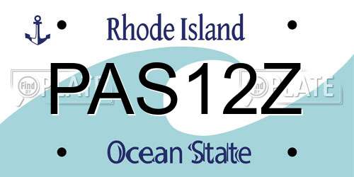 PAS12Z Rhode Island License Plate