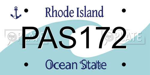 PAS172 Rhode Island License Plate