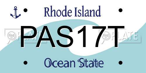 PAS17T Rhode Island License Plate