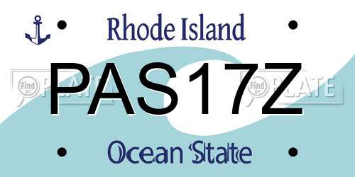 PAS17Z Rhode Island License Plate